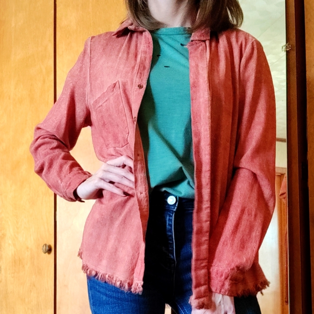 Umgee Distressed Button Up